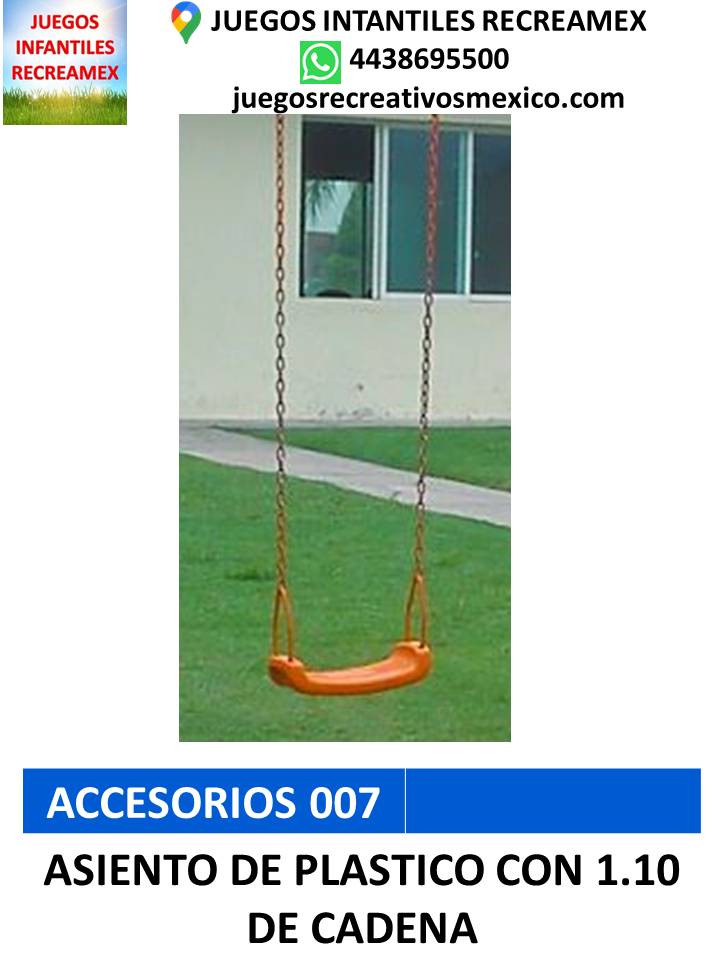 columpio plástico con cadena